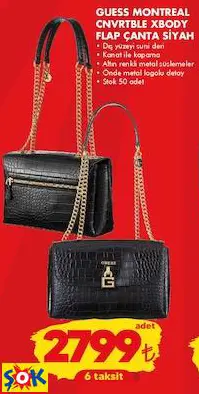 GUESS MONTREAL CNVRTBLE XBODY FLAP ÇANTA SİYAH